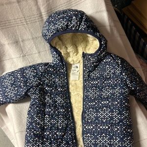 Reversible Puffer baby coat.